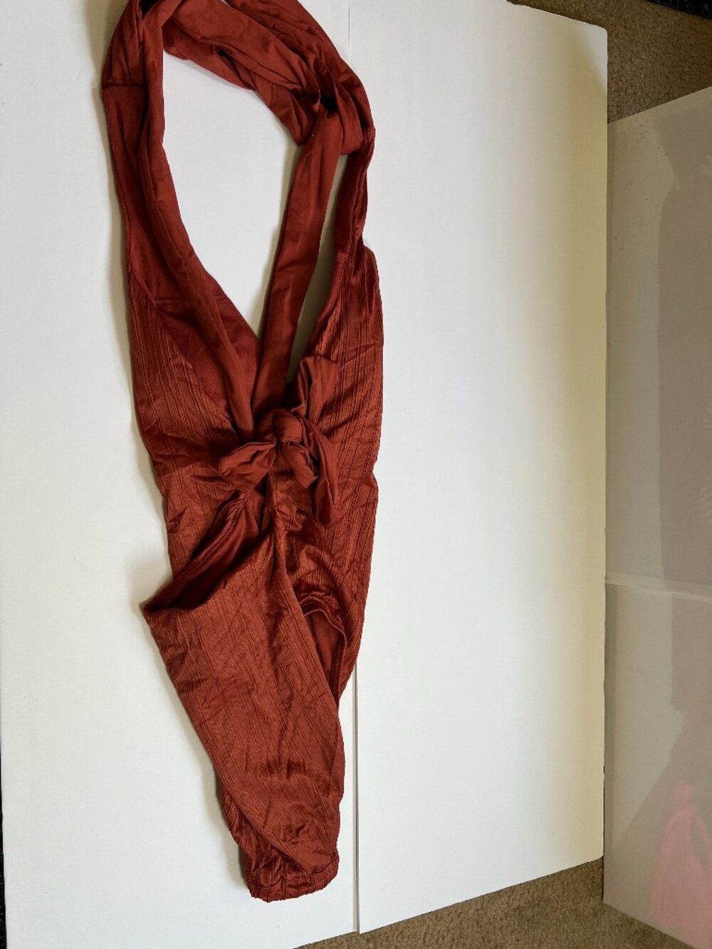 Time and Tru Ribbed Multi=Way Wrap Burnt Orange W 8-10 - Picture 2 of 4